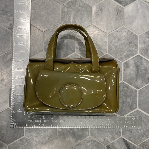 Furla Green Patent Leather Handbag  GUC - some color transfer and marks - Picture 9 of 13